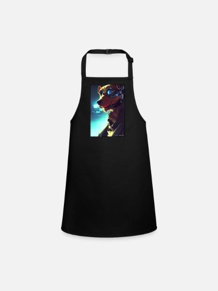 Dog Dog Lovers Cyber Neon Punk Future Sci-Fi - Tablier Enfant - noir - Devant