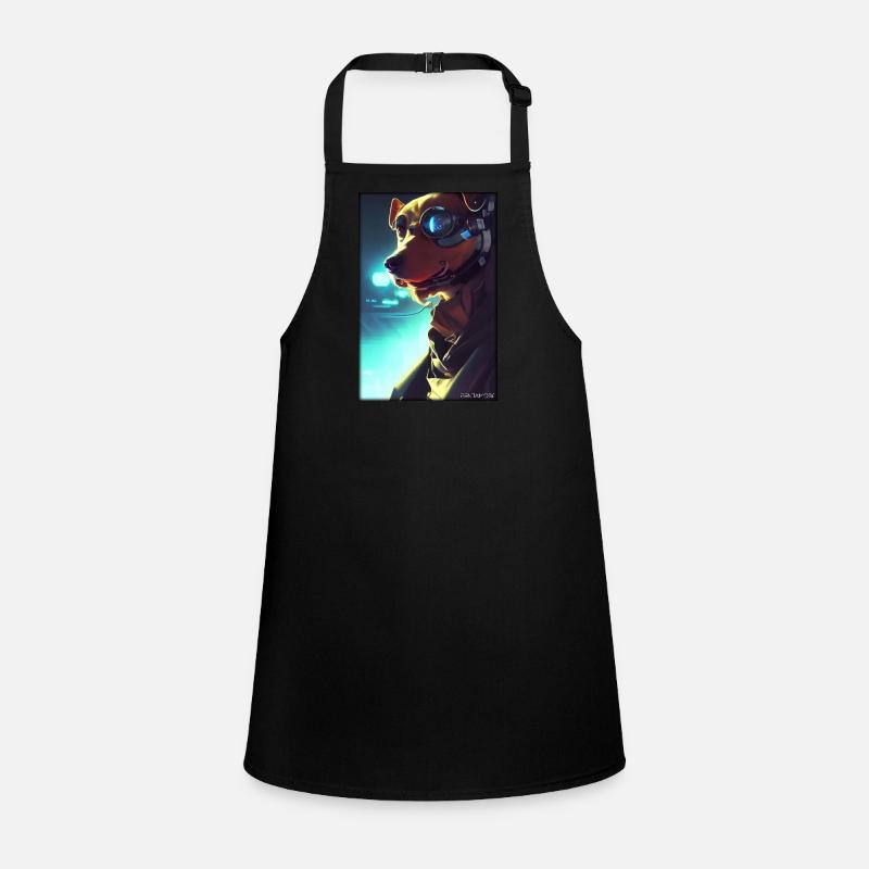 Dog Dog Lovers Cyber Neon Punk Future Sci-Fi Tablier Enfant