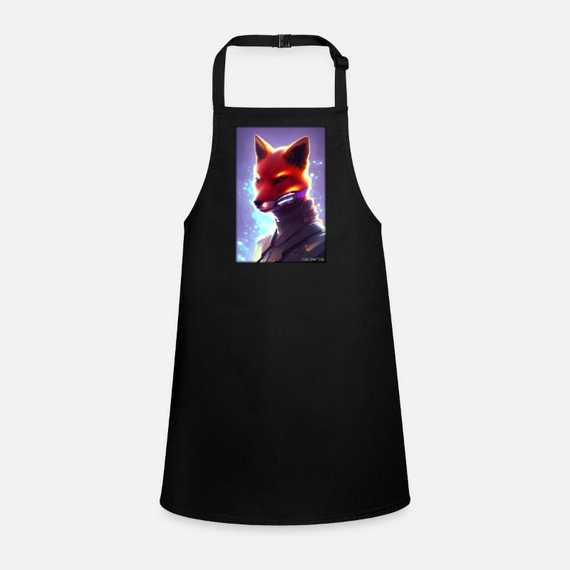 Fox Wildlife Cyber Neon Punk Future Sci-Fi Tablier Enfant