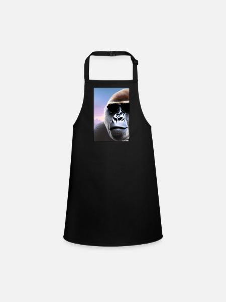 Gorilla Sunglasses Wildlife Forest Animals Wildlife - Children's Apron - black - Front