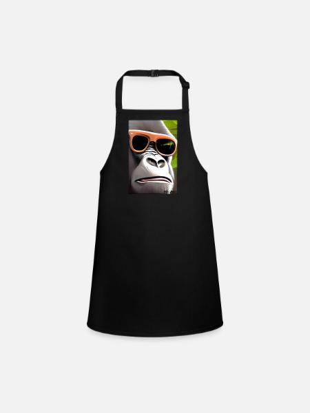 Gorilla Sunglasses Wildlife Forest Animals Wildlife - Children's Apron - black - Front
