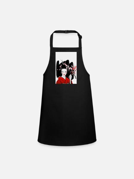 Blutige Geisha - Schürze für Kinder - Schwarz - Vorne
