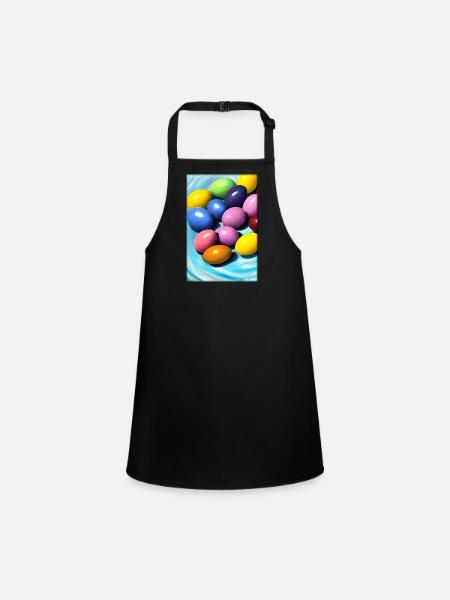 Osterei Ostern Osterfest Bunte Eier Feiertag - Schürze für Kinder - Schwarz - Vorne