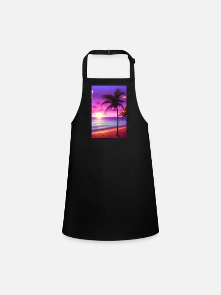 Caribbean Palm Beach - Children's Apron - black - Front