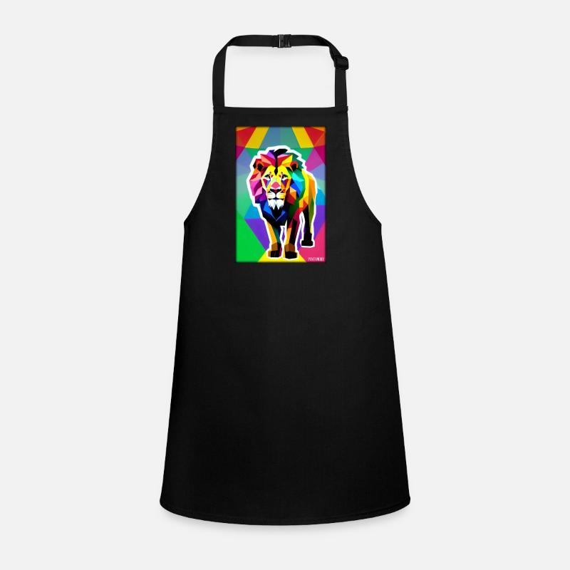 Leo Polygon Arc-en-ciel coloré sauvage Faune sauvage Tablier Enfant