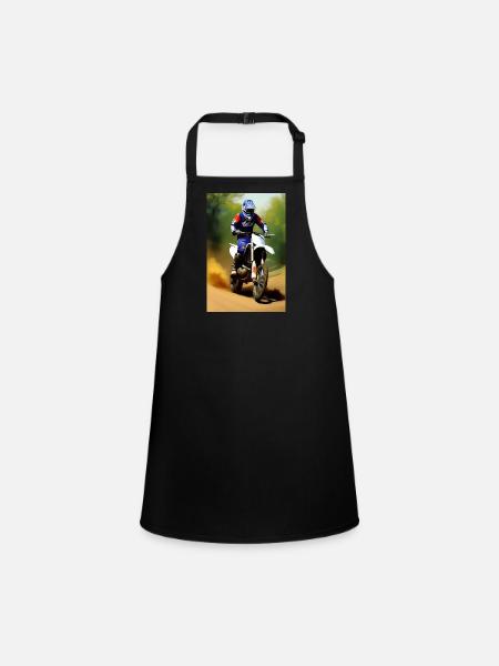 Motocross Fahren - Schürze für Kinder - Schwarz - Vorne