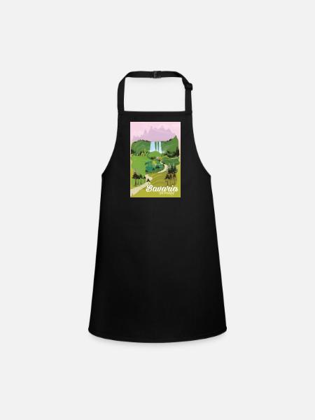 Braveria Germany travel poster - Children's Apron - black - Front