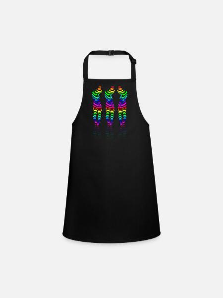 CSD 3girl friends lbgtq + gay rainbow party lesbian - Tablier Enfant - noir - Devant
