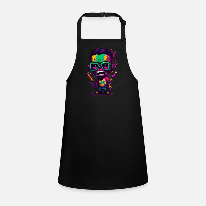Bunter cooler Zombie Schürze für Kinder