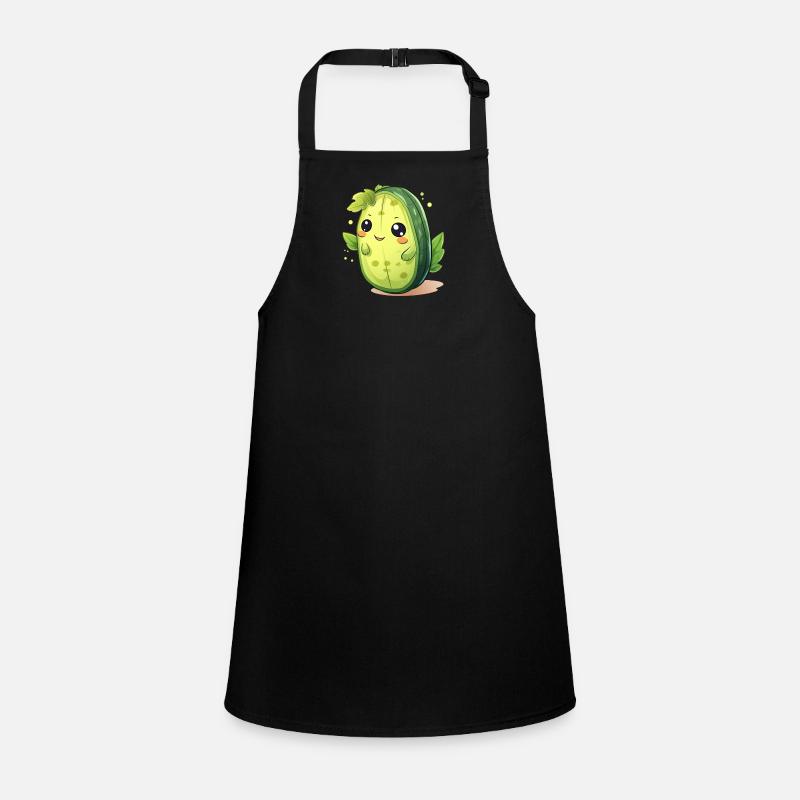 Kawaii Kaktus Gurke Männchen – Süßes Design Schürze für Kinder