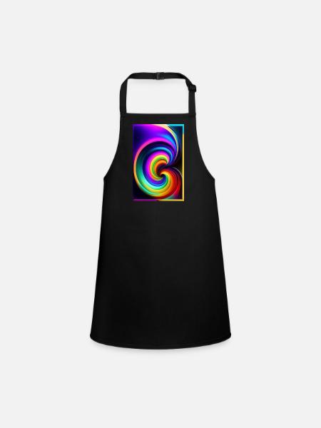 Swirl - Children's Apron - black - Front