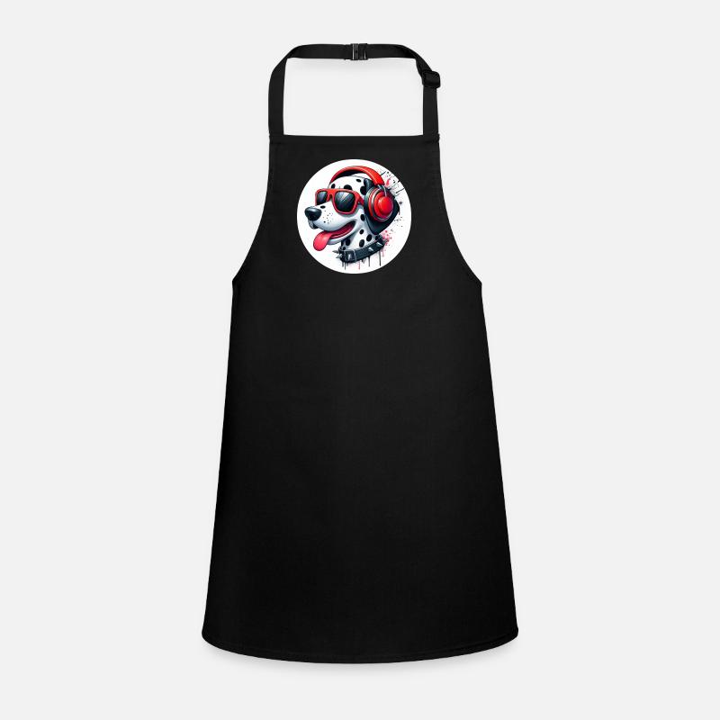 Dalmatiner Hund Flecken Schwarz Weiß Kopfhörer Schürze für Kinder