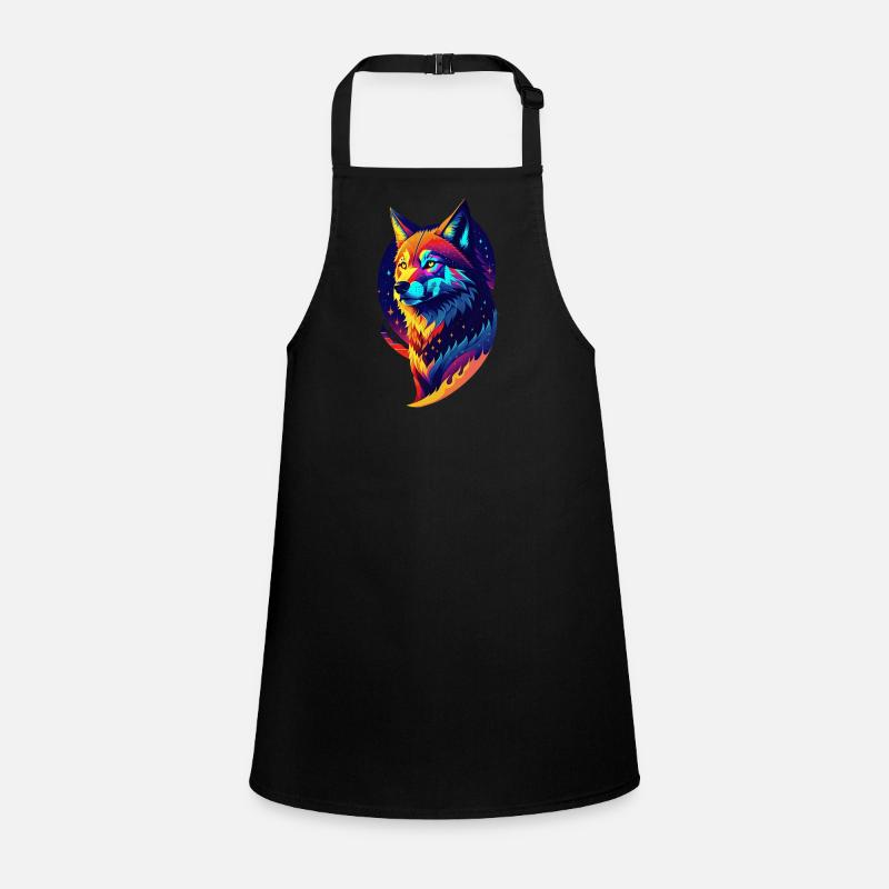 Wolf in the Night - Multicolored Decor Children's Apron