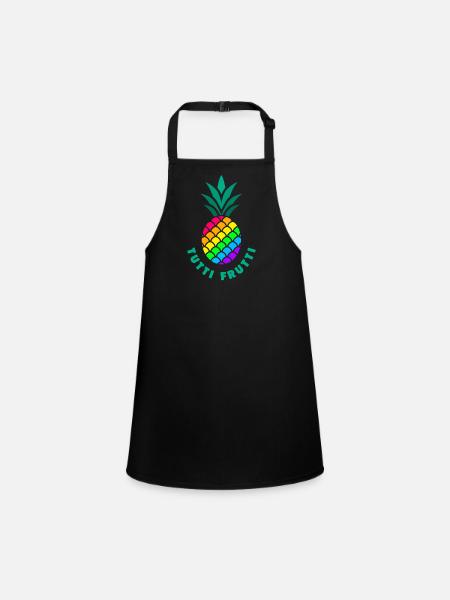 Pride / LGBTQ / Pineapple / Tutti Frutti - Children's Apron - black - Front