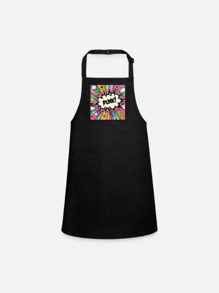 Punk 3 - Schürze für Kinder - Schwarz - Vorne