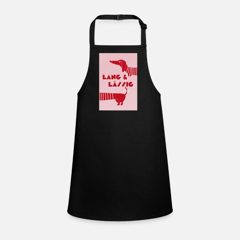 Teckel long et décontracté rouge-rose, style rétro Tablier Enfant