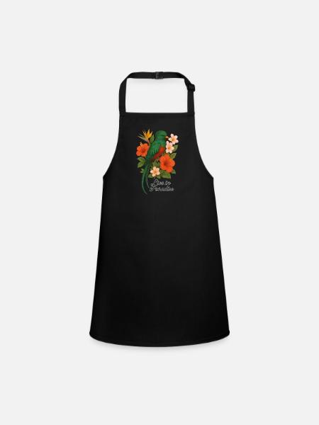 Live in Paradise – Tropical Bird of Paradise - Children's Apron - black - Front