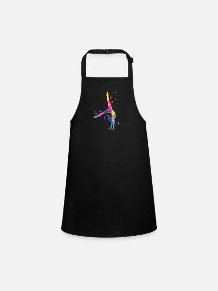 Gymnastique Coloré et puissant - Tablier Enfant - noir - Devant