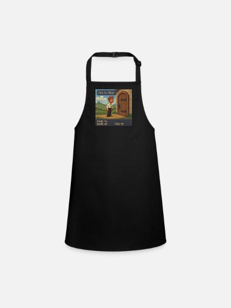 Parlez à la porte - Pixel Art Gaming - Tablier Enfant - noir - Devant