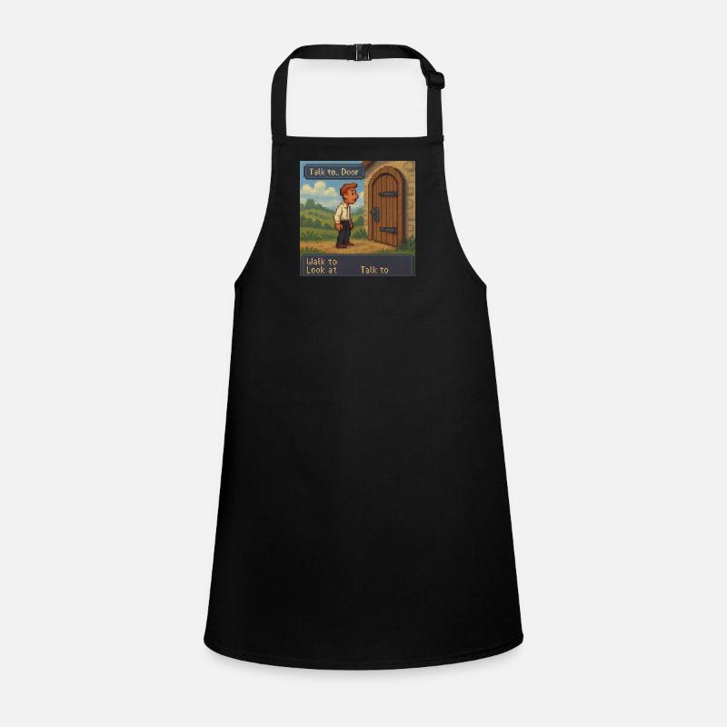 Parlez à la porte - Pixel Art Gaming Tablier Enfant