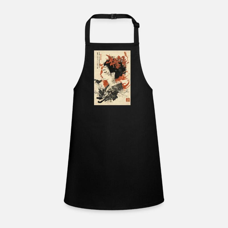 Florale Geisha-Tuschekunst Schürze für Kinder