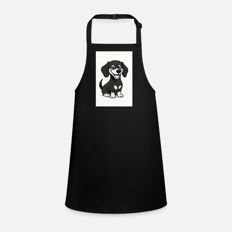 Teckel heureux noir et blanc Tablier Enfant