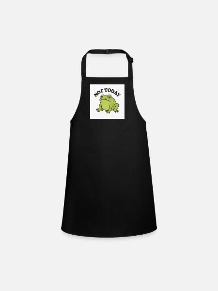 Lustiger Frosch mit Statement Text - Schürze für Kinder - Schwarz - Vorne