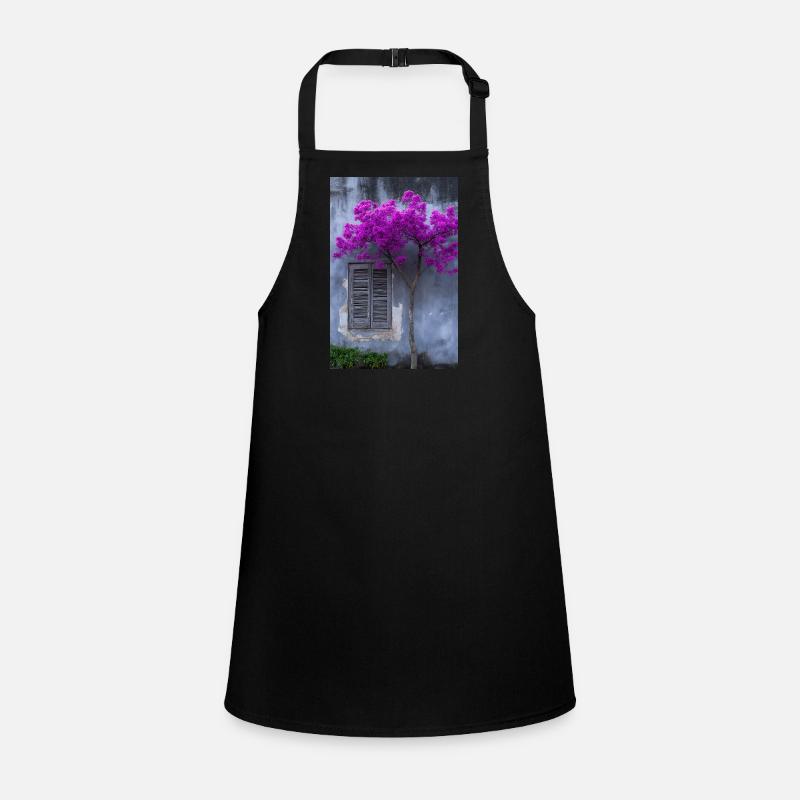 Vibrant Blossom Against Rustic Wall Children's Apron