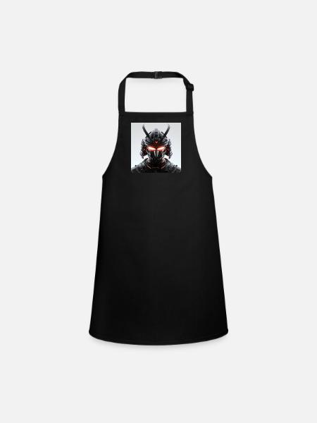 Digitale Samurai Futuristische Maskerade - Schürze für Kinder - Schwarz - Vorne