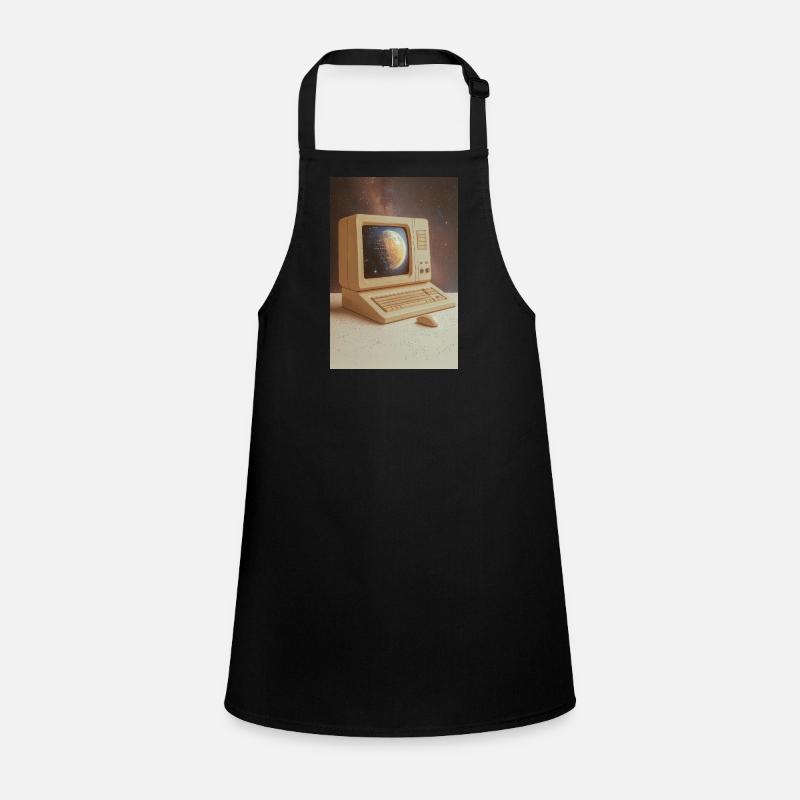 Retro Computer Meets Outer Space Children's Apron