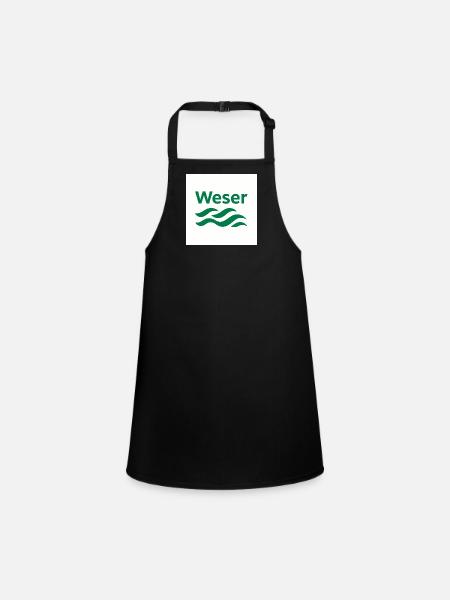 Weser vert blanc - Tablier Enfant - noir - Devant