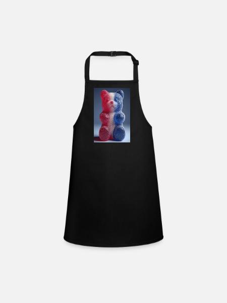 French Flag Gummy Bear - Children's Apron - black - Front