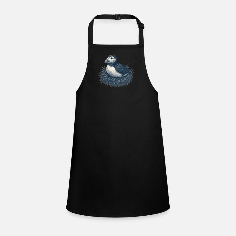 Detaillierte Papageientaucher-Nest-Illustration Schürze für Kinder