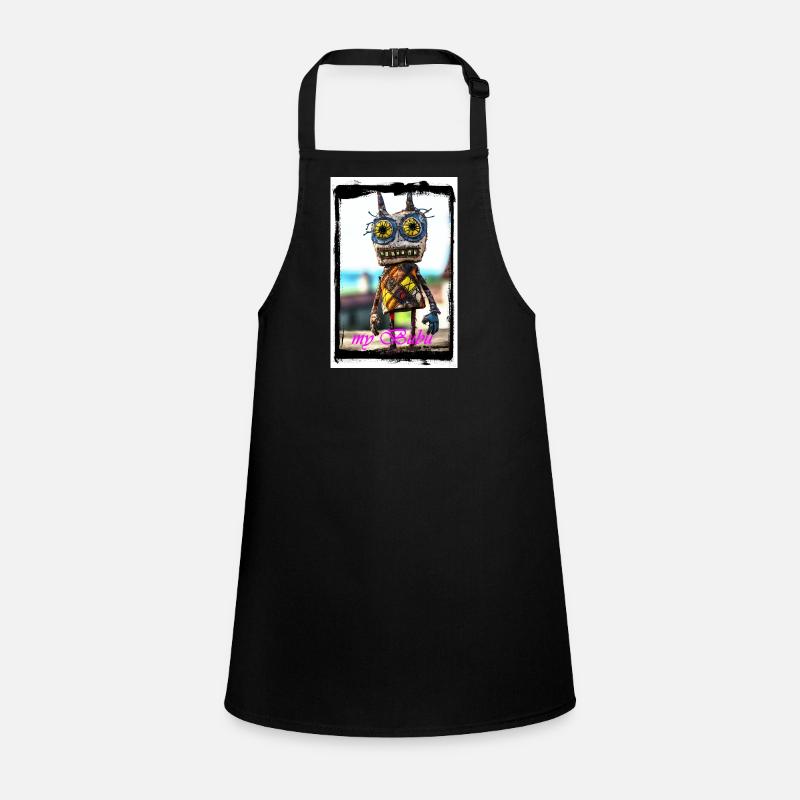 Colorful rag doll with a curious face Children's Apron