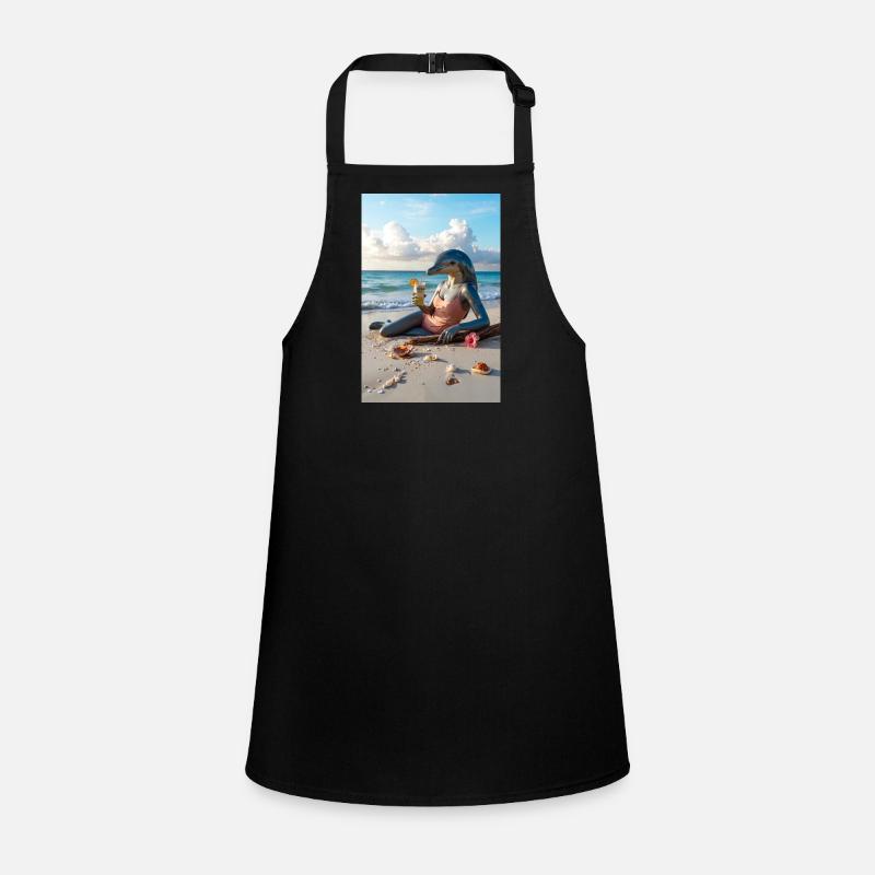 Humanoid Dolphin on the Beach Children's Apron