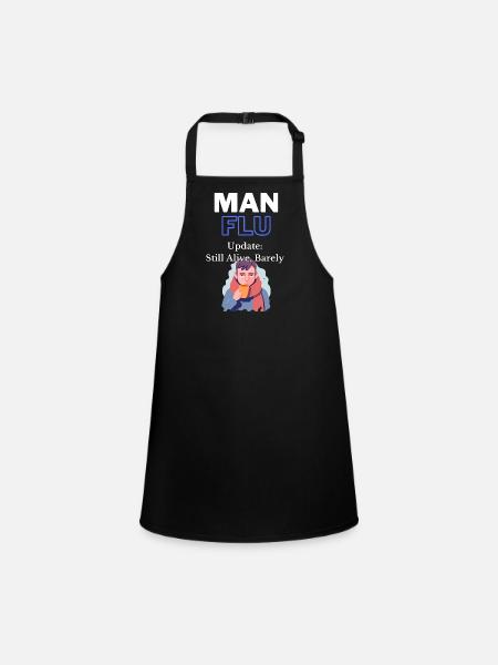 Homme grippe survie citation T-Shirt - Tablier Enfant - noir - Devant