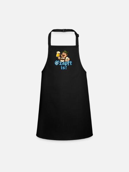 O’zapft c’est Volksfest, Lustiges Bayern & Bier Shirt - Tablier Enfant - noir - Devant