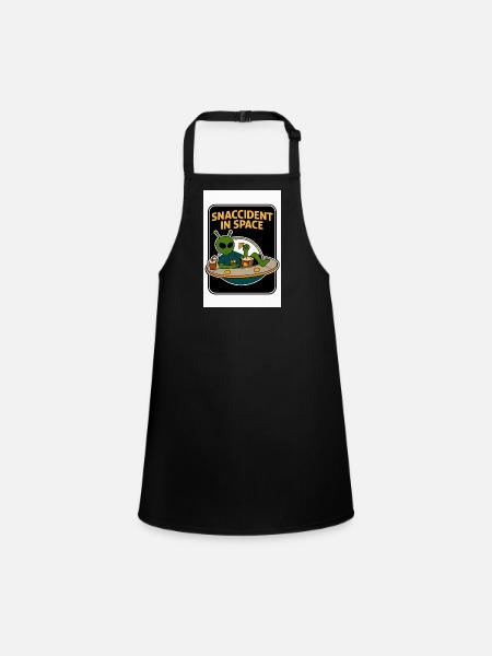 Alien UFO Lounge T-Shirt – Snaccident in Space - Schürze für Kinder - Schwarz - Vorne