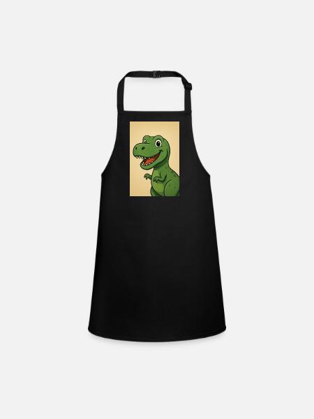 Conception ludique de caricature de dinosaure - Tablier Enfant - noir - Devant