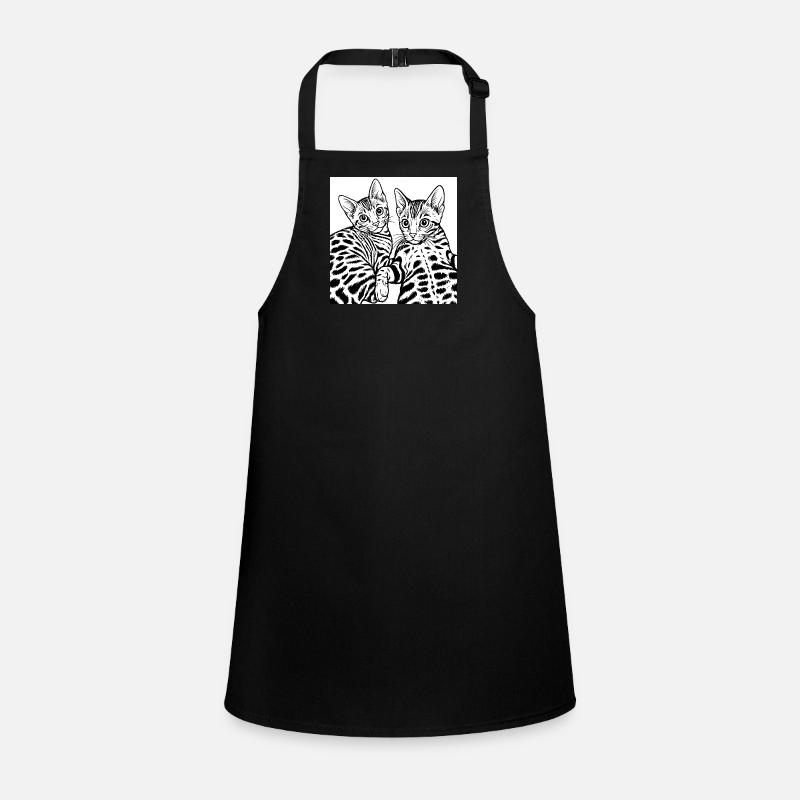 Cat Duo Line Drawing Children's Apron