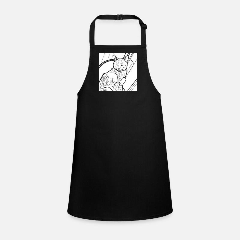Sleeping Cat Line Art Children's Apron