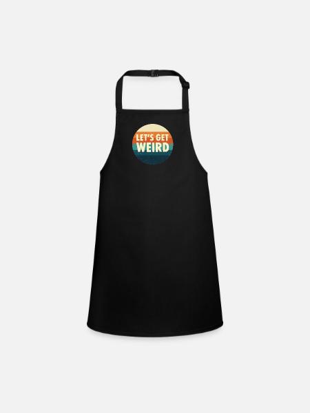Let's Get Weird Retro Kreis - Schürze für Kinder - Schwarz - Vorne
