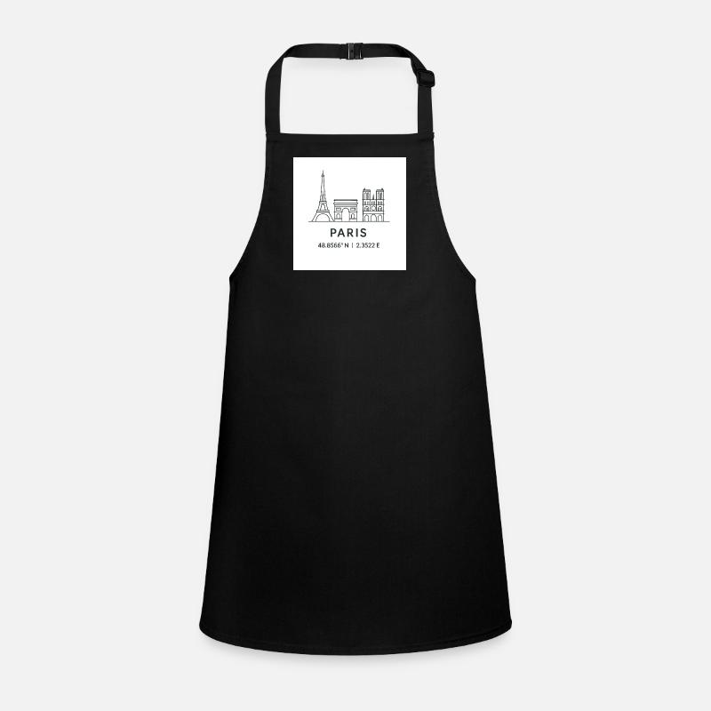 Paris Line Art Silhouette Landmark Children's Apron
