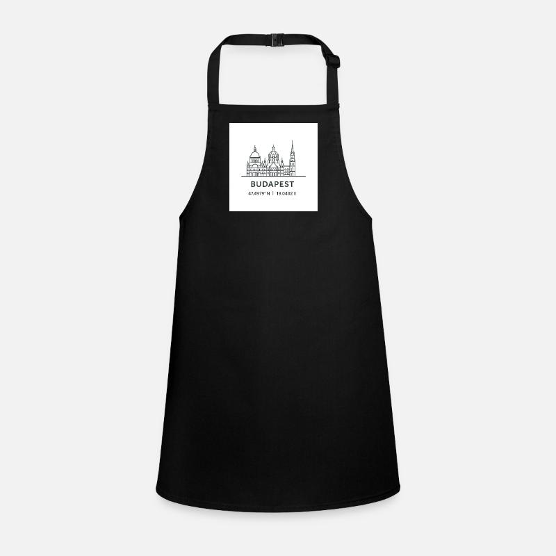 Budapest Line Art Silhouette Landmark Children's Apron