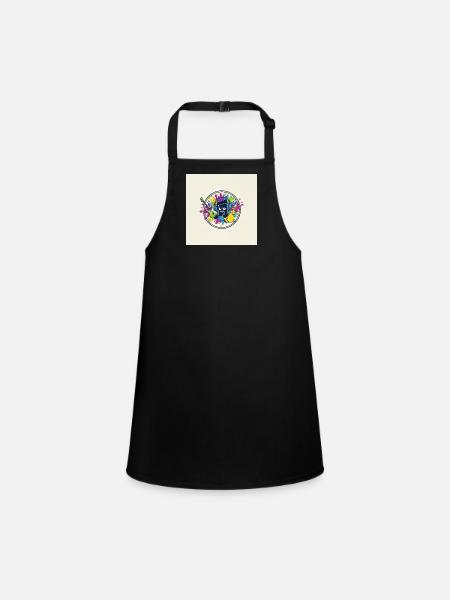 Colorful Cartoon Music Logo - Children's Apron - black - Front