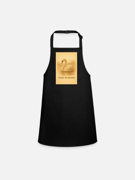 Swan Silhouette Pure in Heart - Children's Apron - black - Front