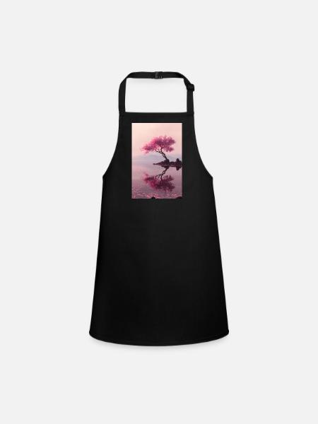 Reflets sur la rive de Blush Blossom - Tablier Enfant - noir - Devant