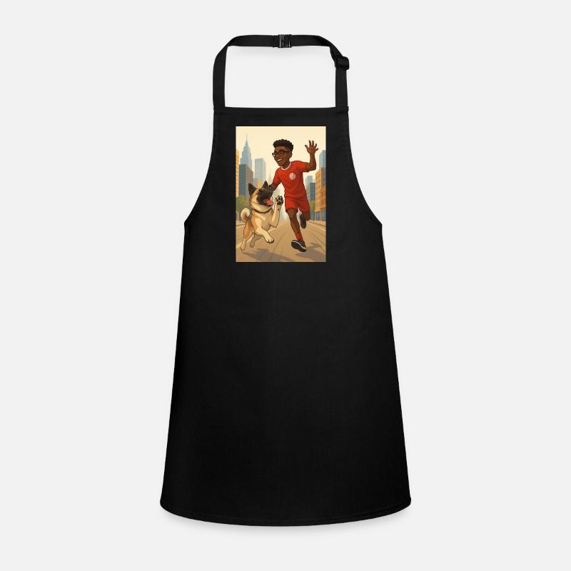 City run with dog buddy Children's Apron