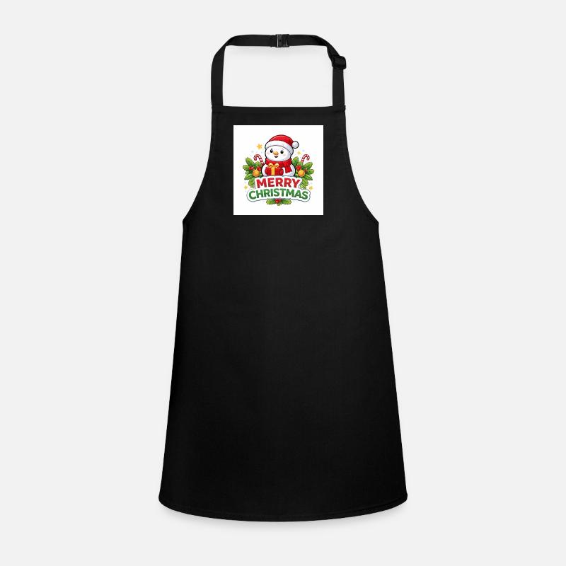 Snowman with gift Christmas fun Children's Apron