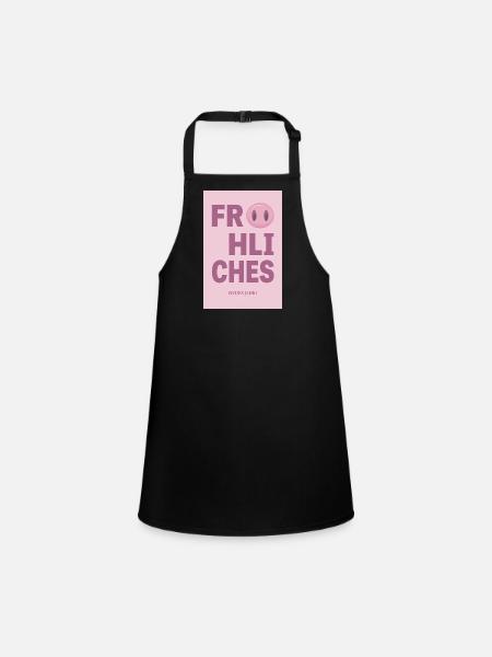 Happy New Year – New Year Greeting Design - Children's Apron - black - Front